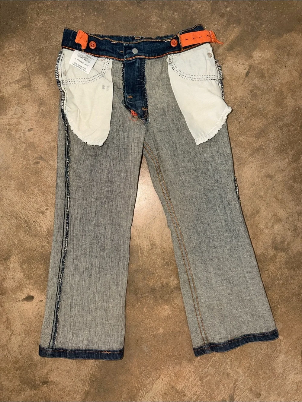 Wrangler Boys Dark Wash Jeans Size 4 Regular Adjustable Waist NWOT